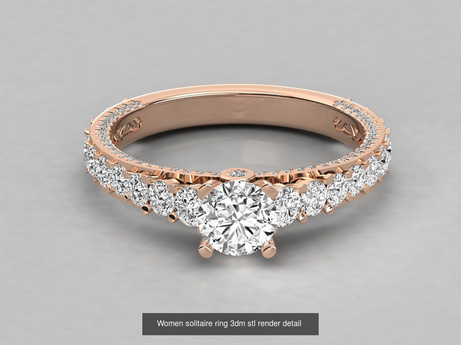 235 Women solitaire ring 3dm stl 9 render detail  3D Model Collection_203