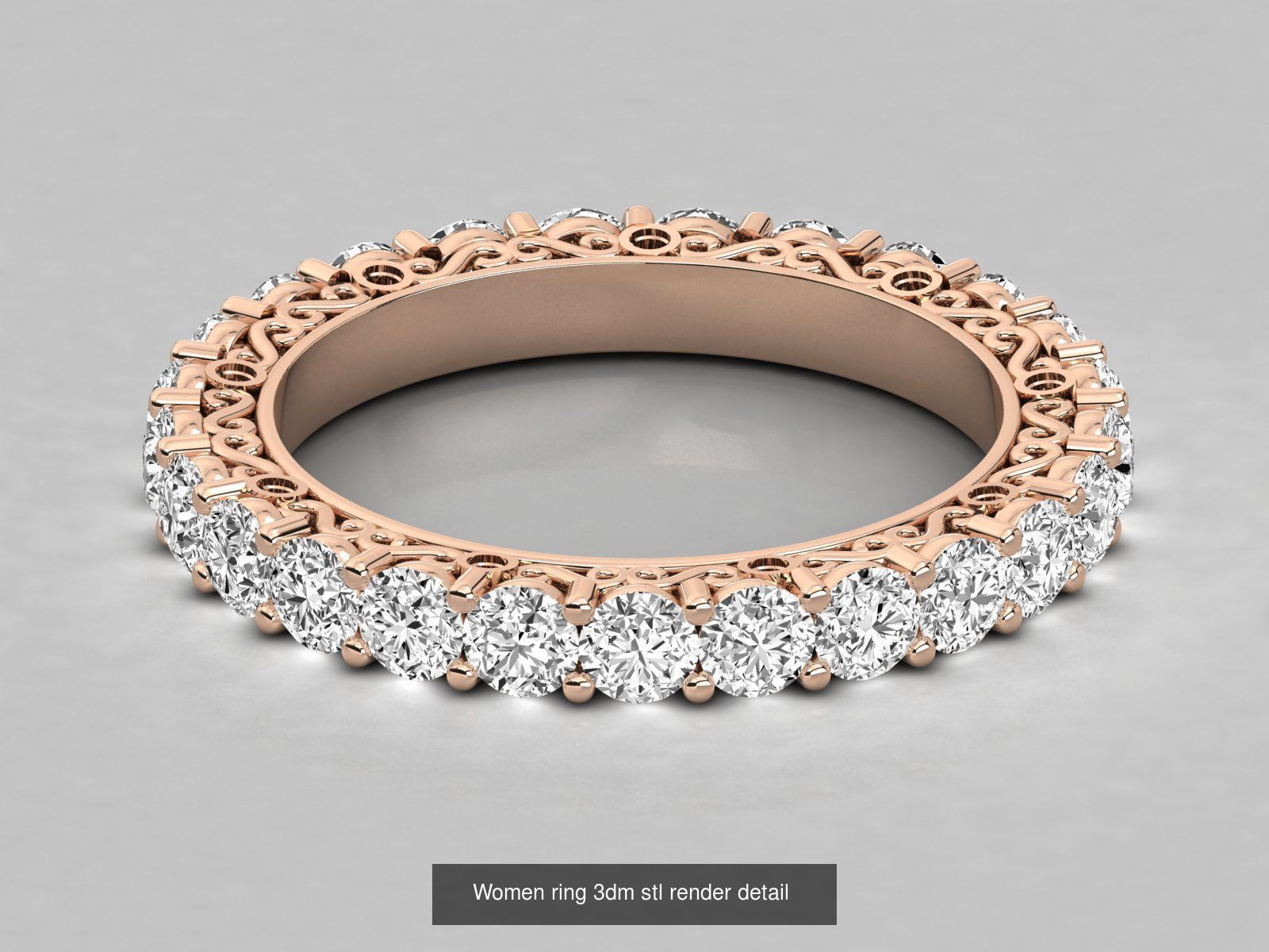 235 Women solitaire ring 3dm stl 9 render detail  3D Model Collection_116