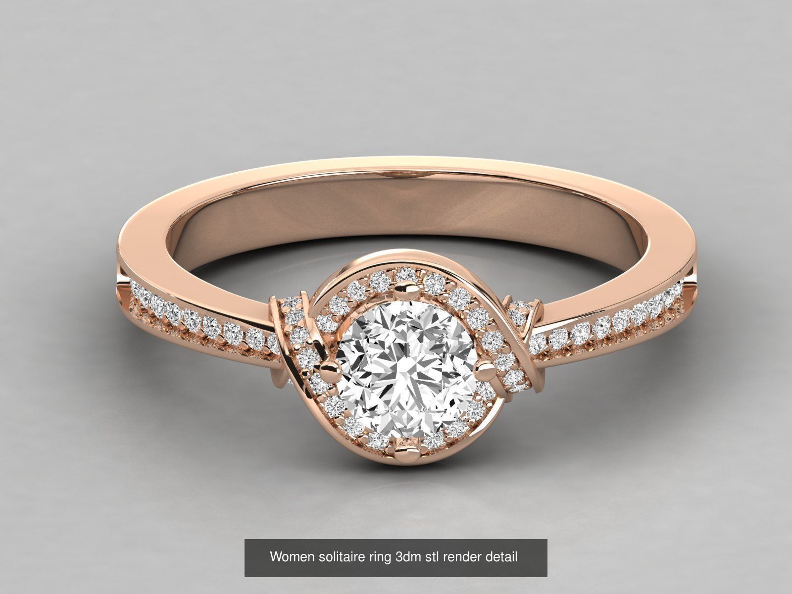 235 Women solitaire ring 3dm stl 9 render detail  3D Model Collection_135