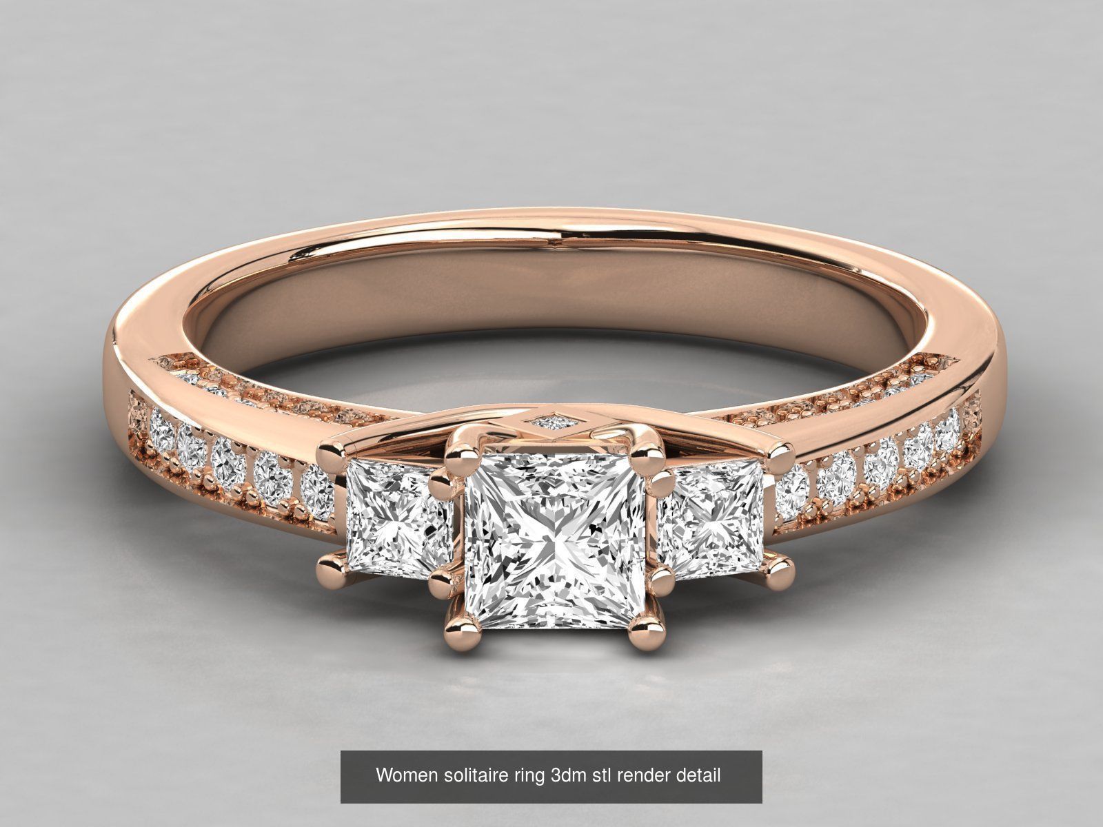 235 Women solitaire ring 3dm stl 9 render detail  3D Model Collection_161