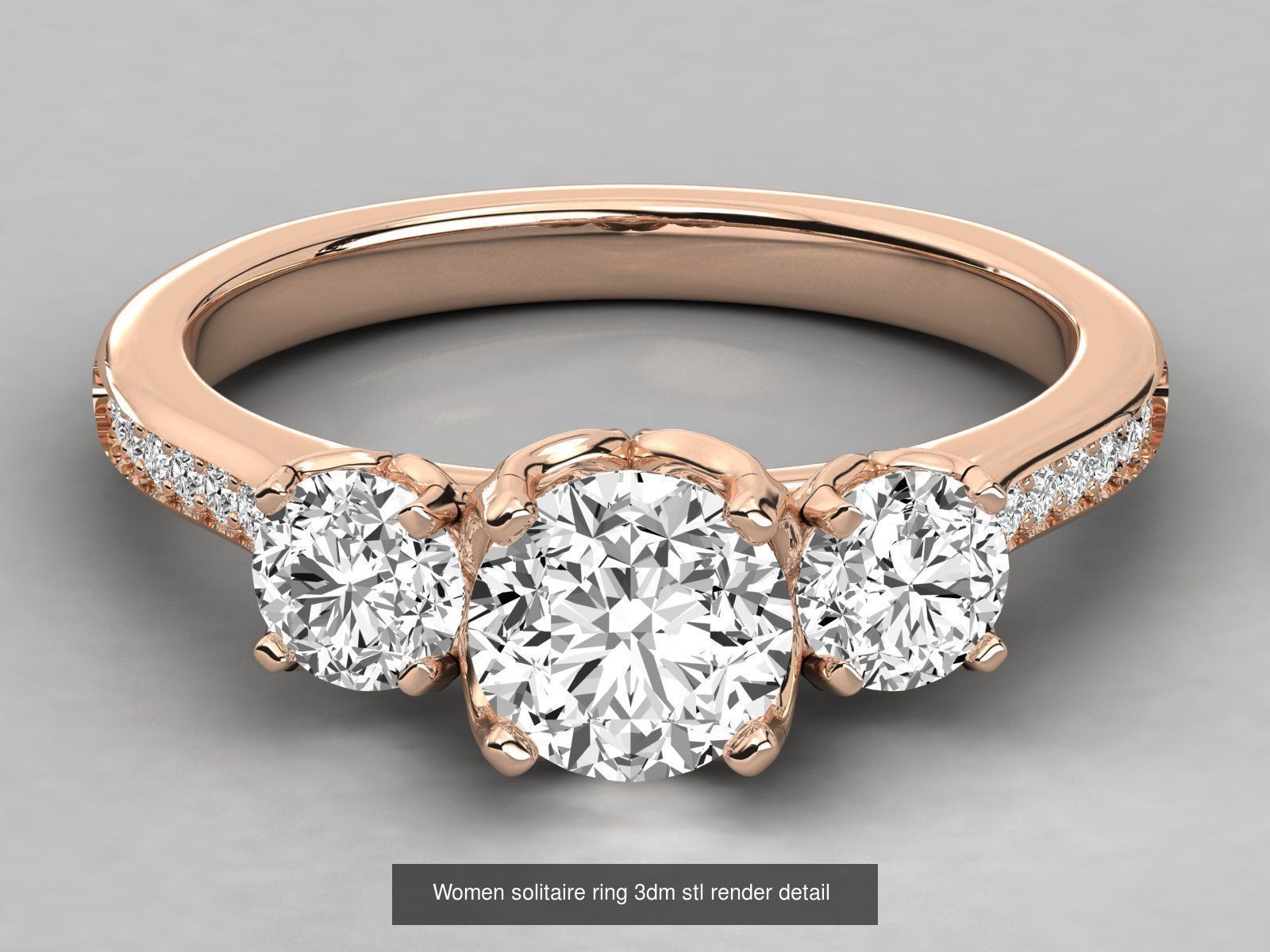 235 Women solitaire ring 3dm stl 9 render detail  3D Model Collection_93