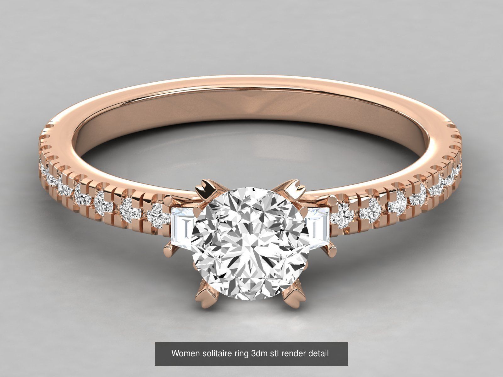 235 Women solitaire ring 3dm stl 9 render detail  3D Model Collection_79