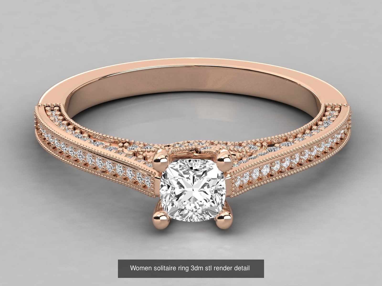 235 Women solitaire ring 3dm stl 9 render detail  3D Model Collection_164