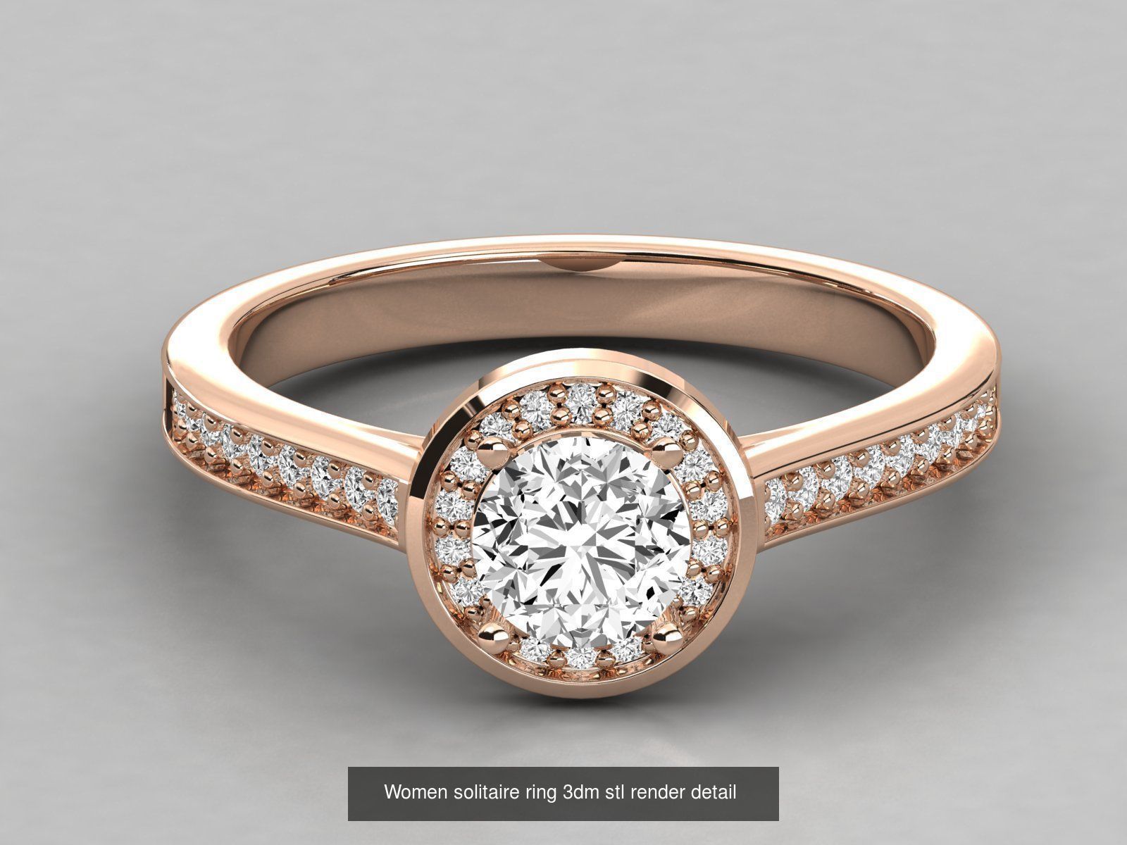 235 Women solitaire ring 3dm stl 9 render detail  3D Model Collection_181