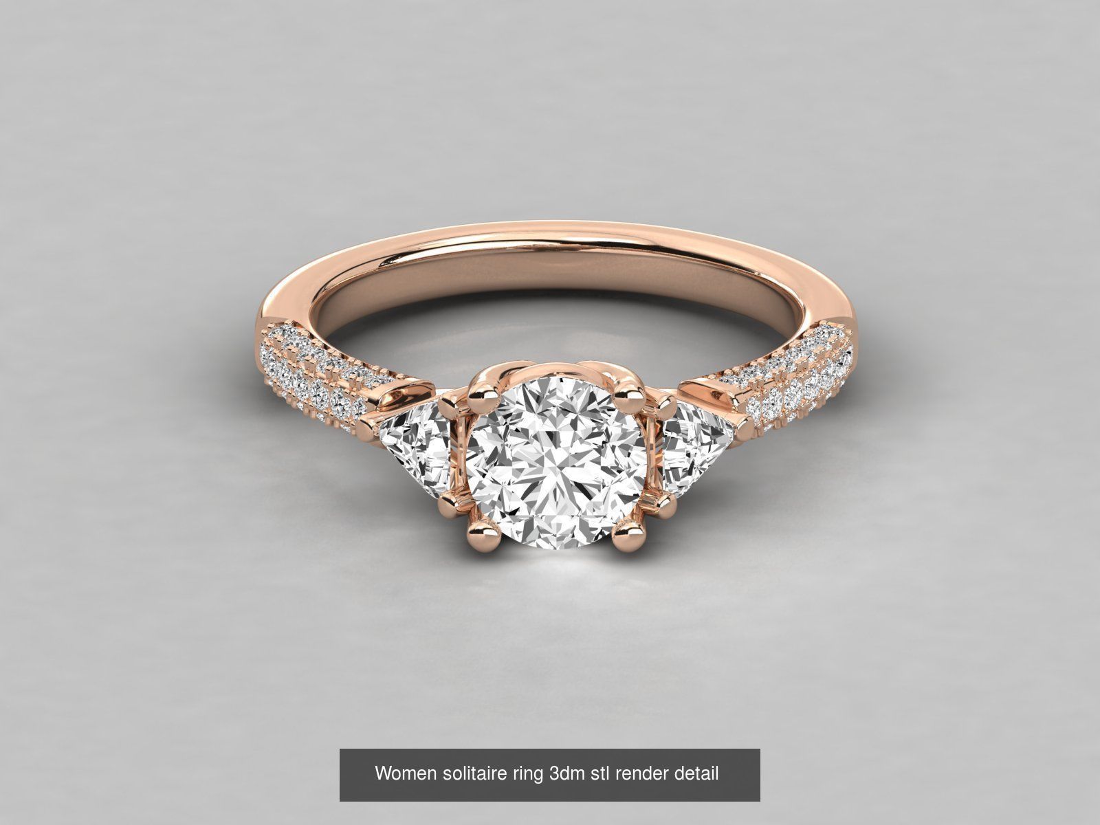 235 Women solitaire ring 3dm stl 9 render detail  3D Model Collection_96