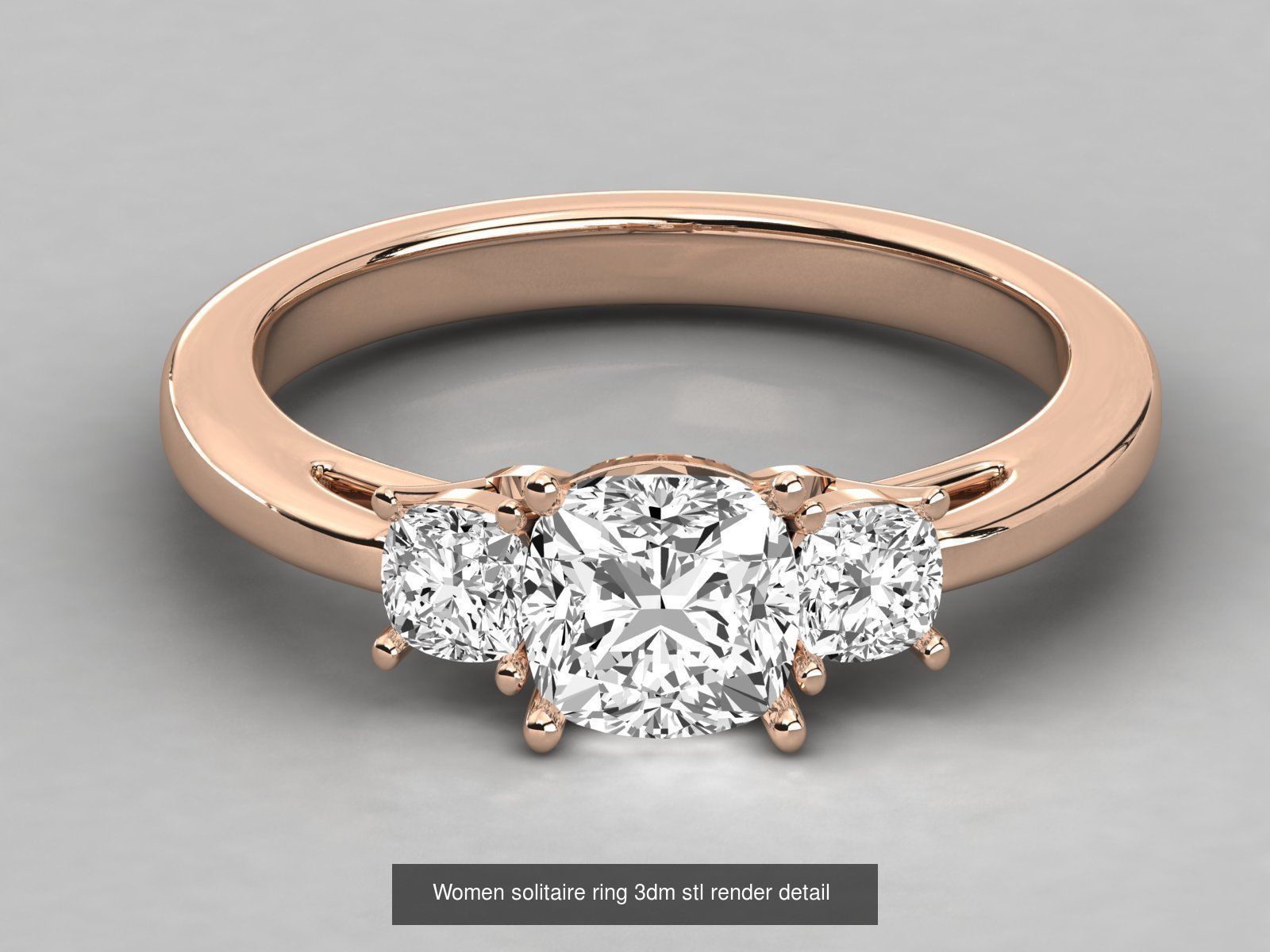 235 Women solitaire ring 3dm stl 9 render detail  3D Model Collection_104