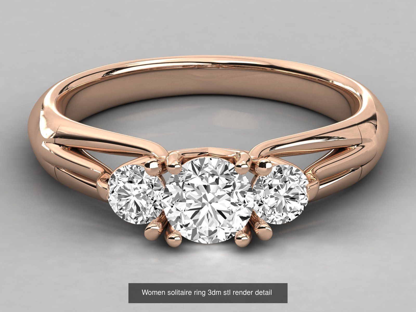 235 Women solitaire ring 3dm stl 9 render detail  3D Model Collection_74