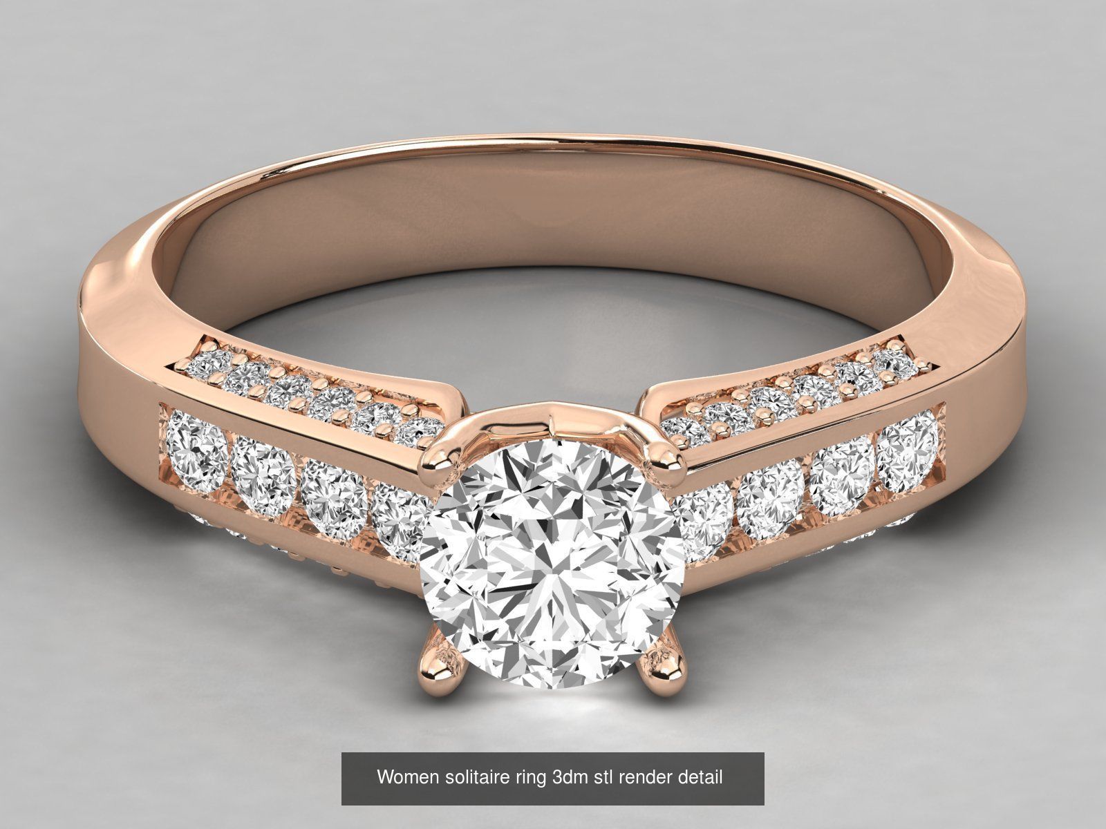 235 Women solitaire ring 3dm stl 9 render detail  3D Model Collection_147