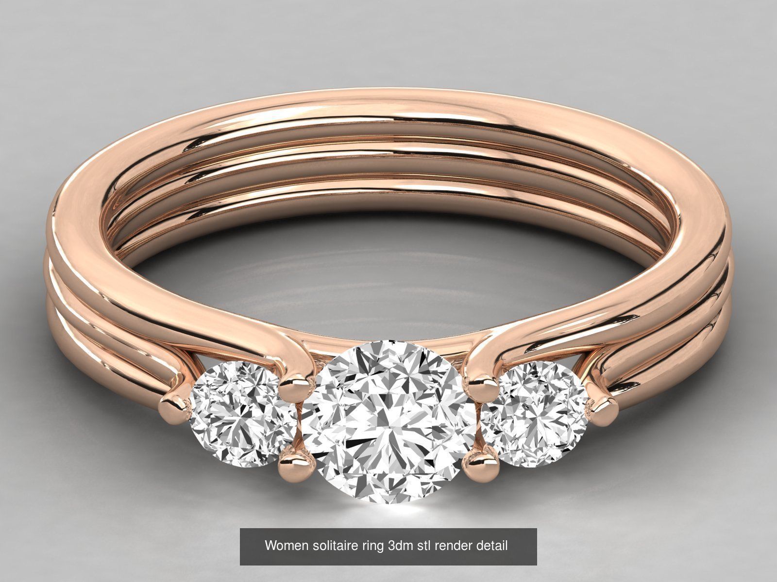 235 Women solitaire ring 3dm stl 9 render detail  3D Model Collection_86
