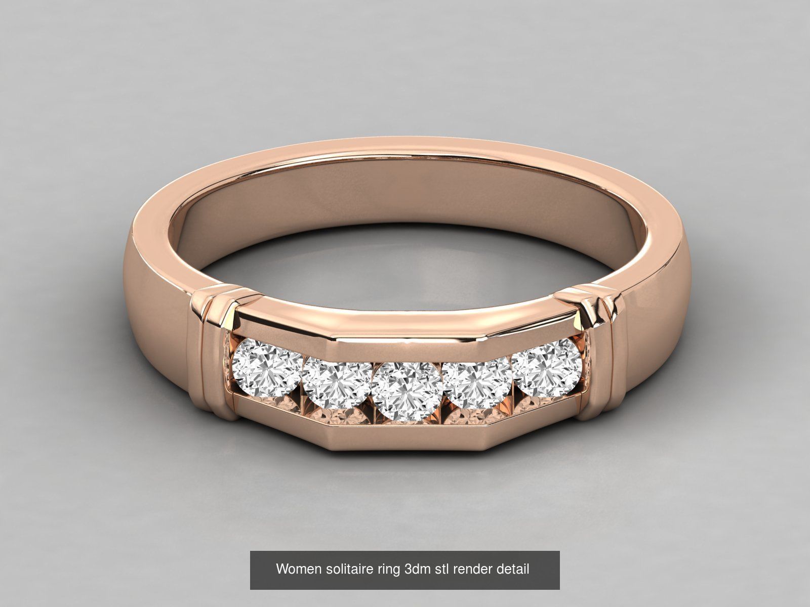 235 Women solitaire ring 3dm stl 9 render detail  3D Model Collection_113