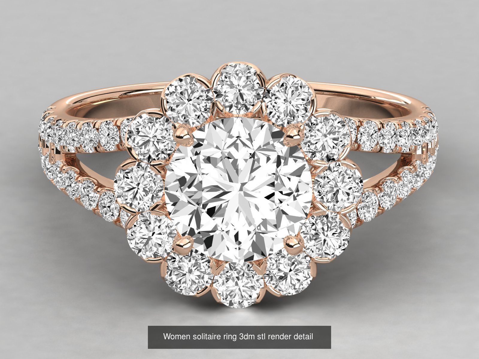 235 Women solitaire ring 3dm stl 9 render detail  3D Model Collection_194