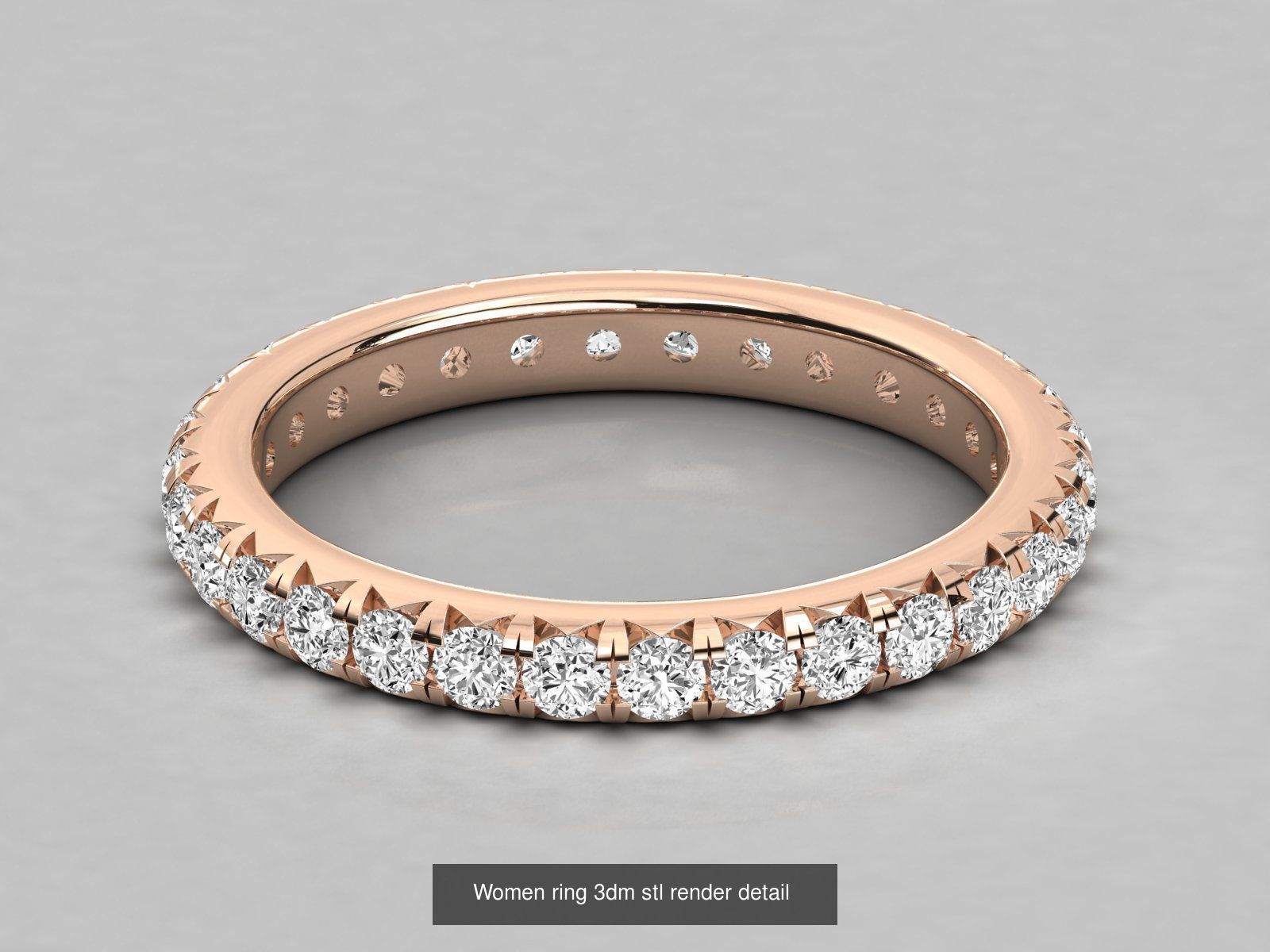 235 Women solitaire ring 3dm stl 9 render detail  3D Model Collection_117