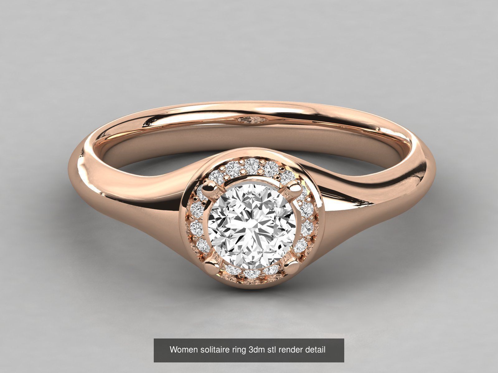 235 Women solitaire ring 3dm stl 9 render detail  3D Model Collection_177