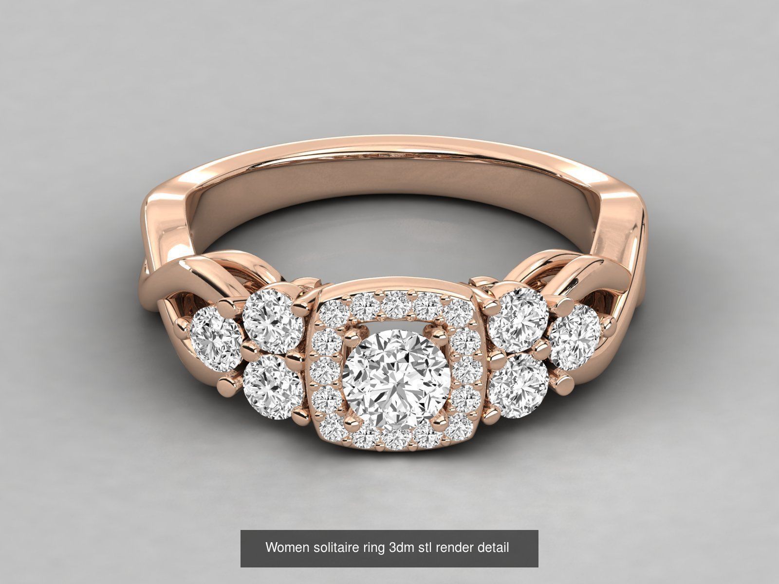 235 Women solitaire ring 3dm stl 9 render detail  3D Model Collection_170