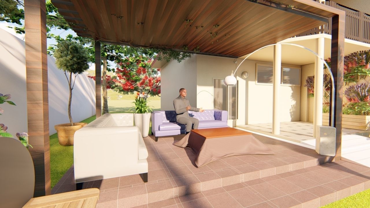 Baghdad house Deck and garden 3D model_2