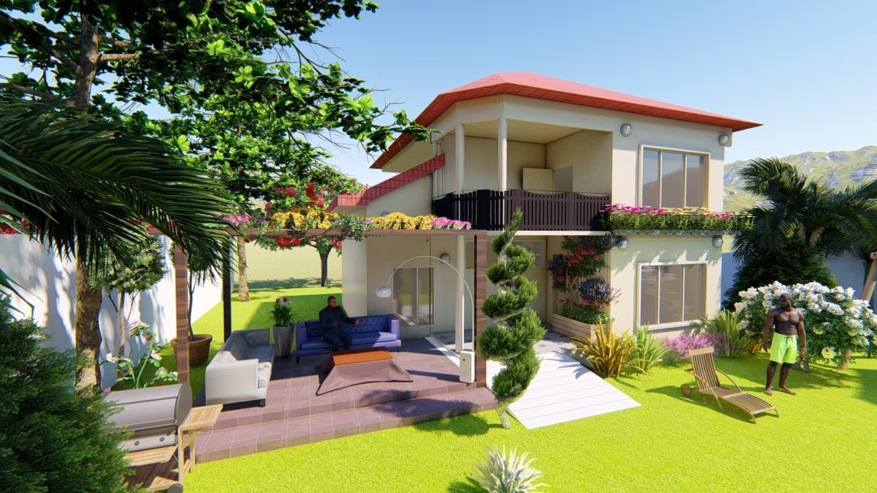 Baghdad house Deck and garden 3D model_3