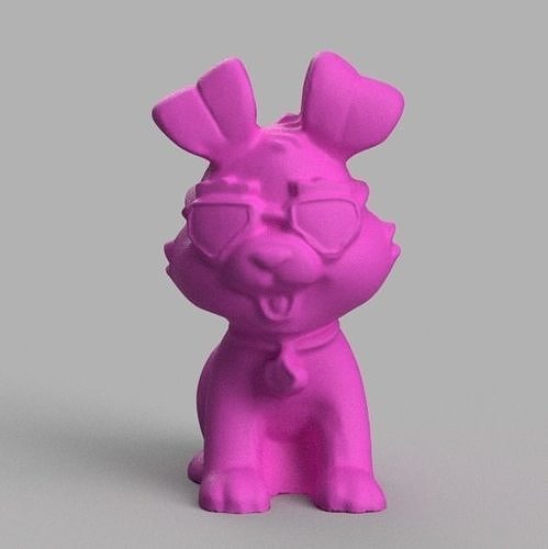Chien a lunette   3d print  3D print model