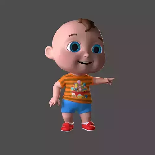 Baby Rigged Character Low-poly 3D model