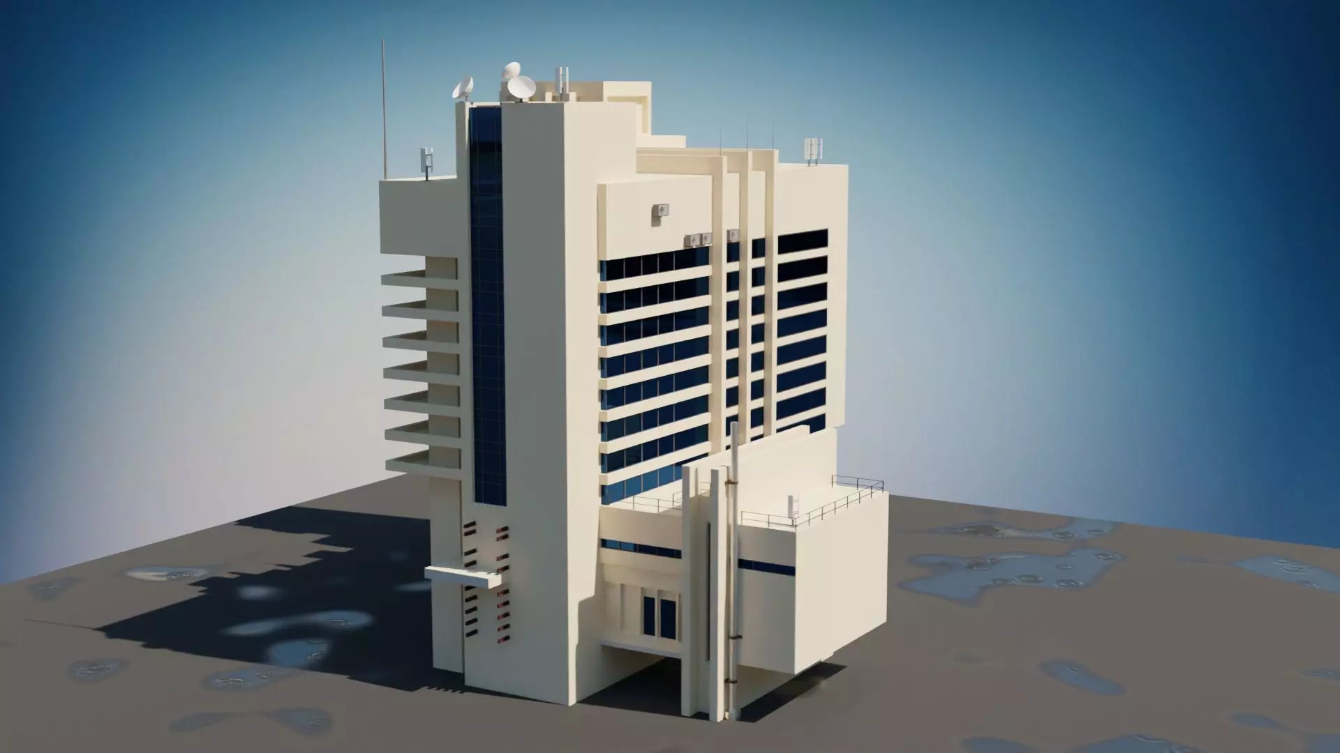 Low - poly Town Free low-poly 3D model
