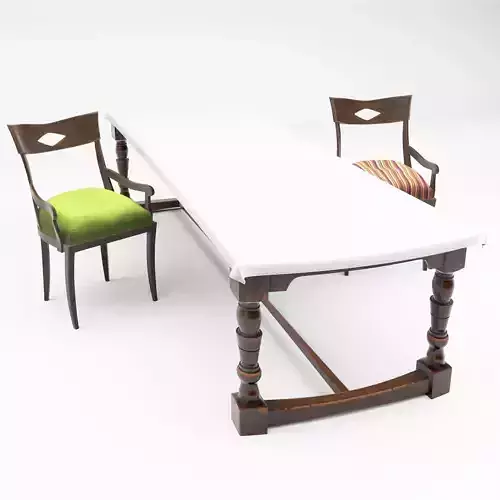Dining table chair cartoon set 