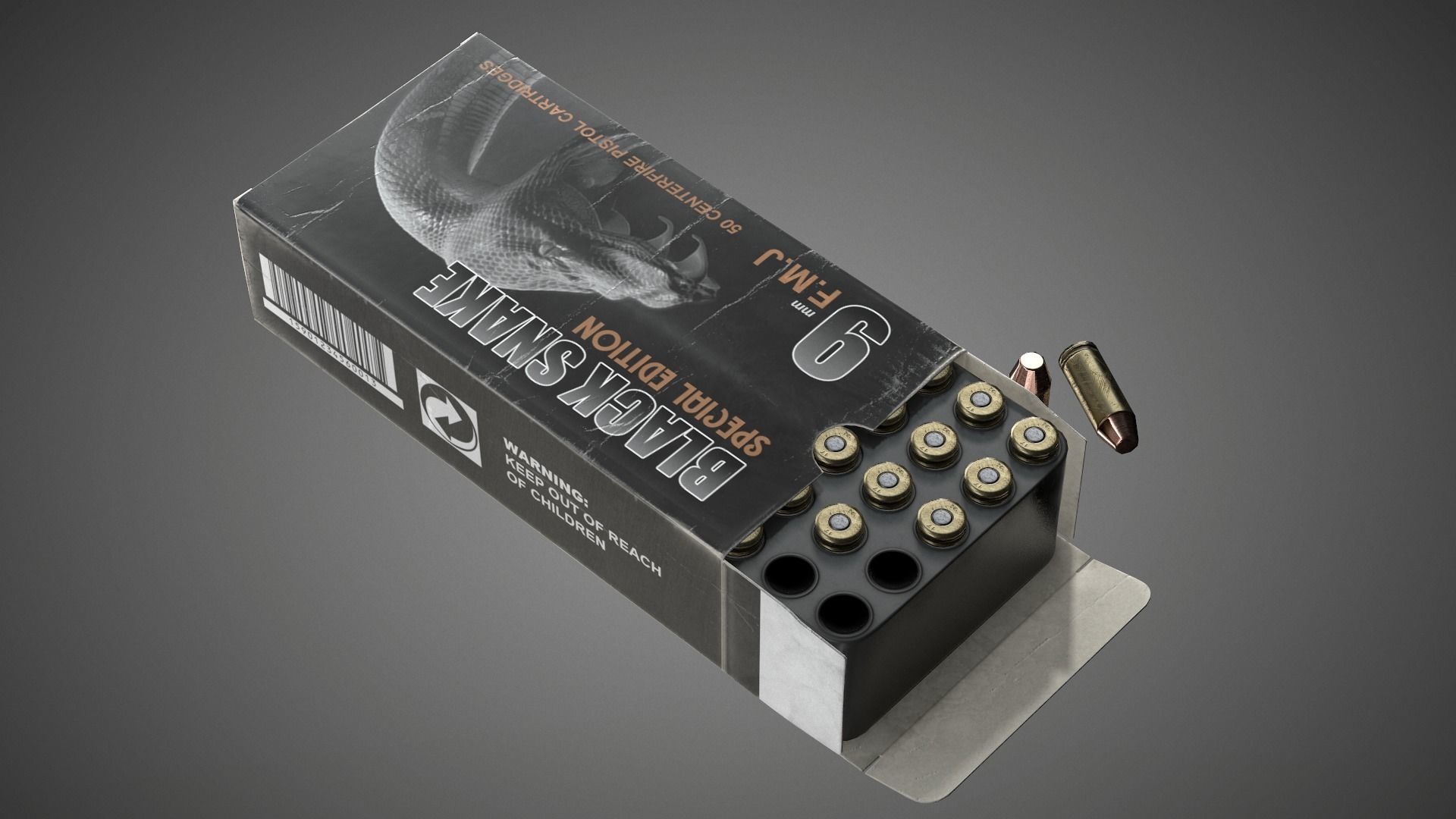 Pistol cartridges ammunition pack - 3D VR  AR  game ready  Low-poly 3D model_33