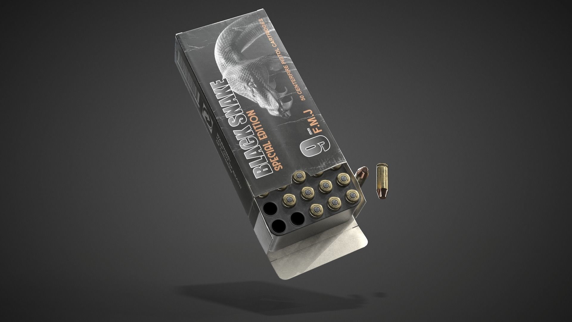 Pistol cartridges ammunition pack - 3D VR  AR  game ready  Low-poly 3D model_24