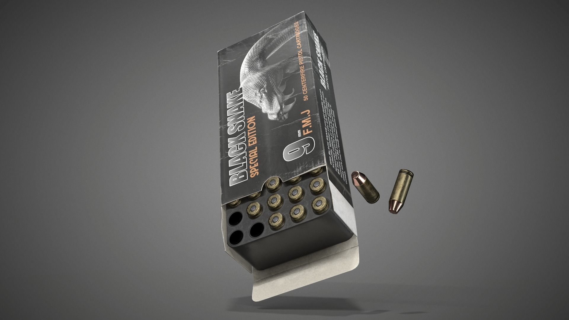 Pistol cartridges ammunition pack - 3D VR  AR  game ready  Low-poly 3D model_28