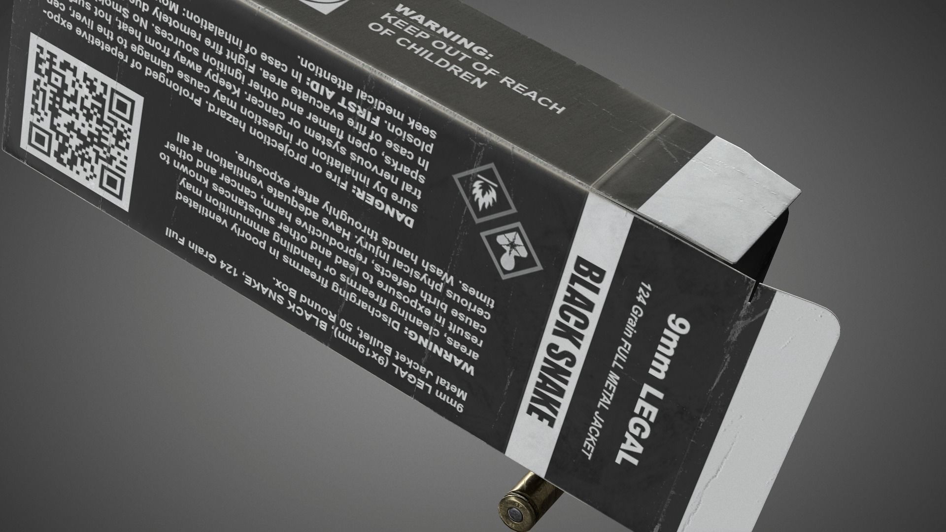 Pistol cartridges ammunition pack - 3D VR  AR  game ready  Low-poly 3D model_30