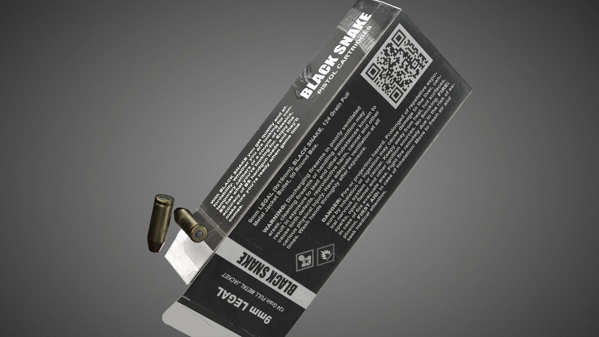 Pistol cartridges ammunition pack - 3D VR  AR  game ready  Low-poly 3D model_29