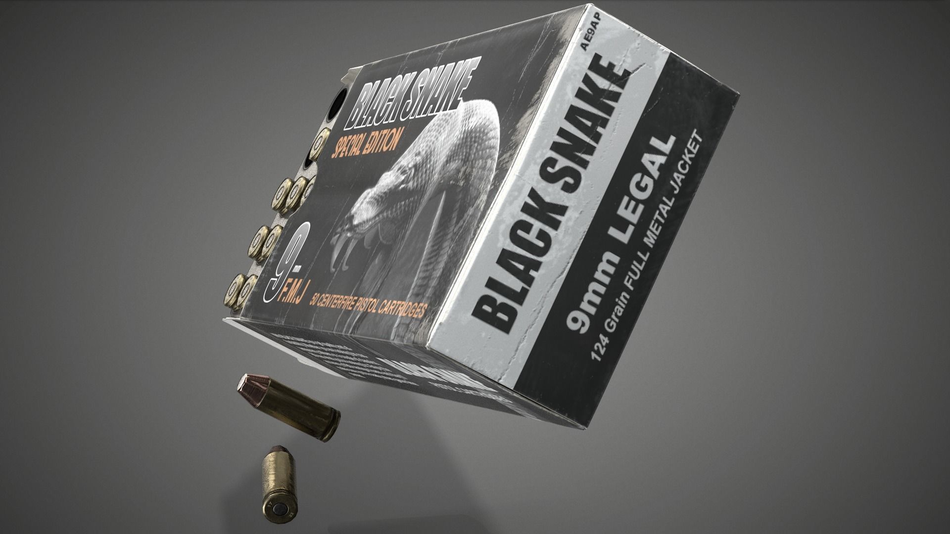 Pistol cartridges ammunition pack - 3D VR  AR  game ready  Low-poly 3D model_32