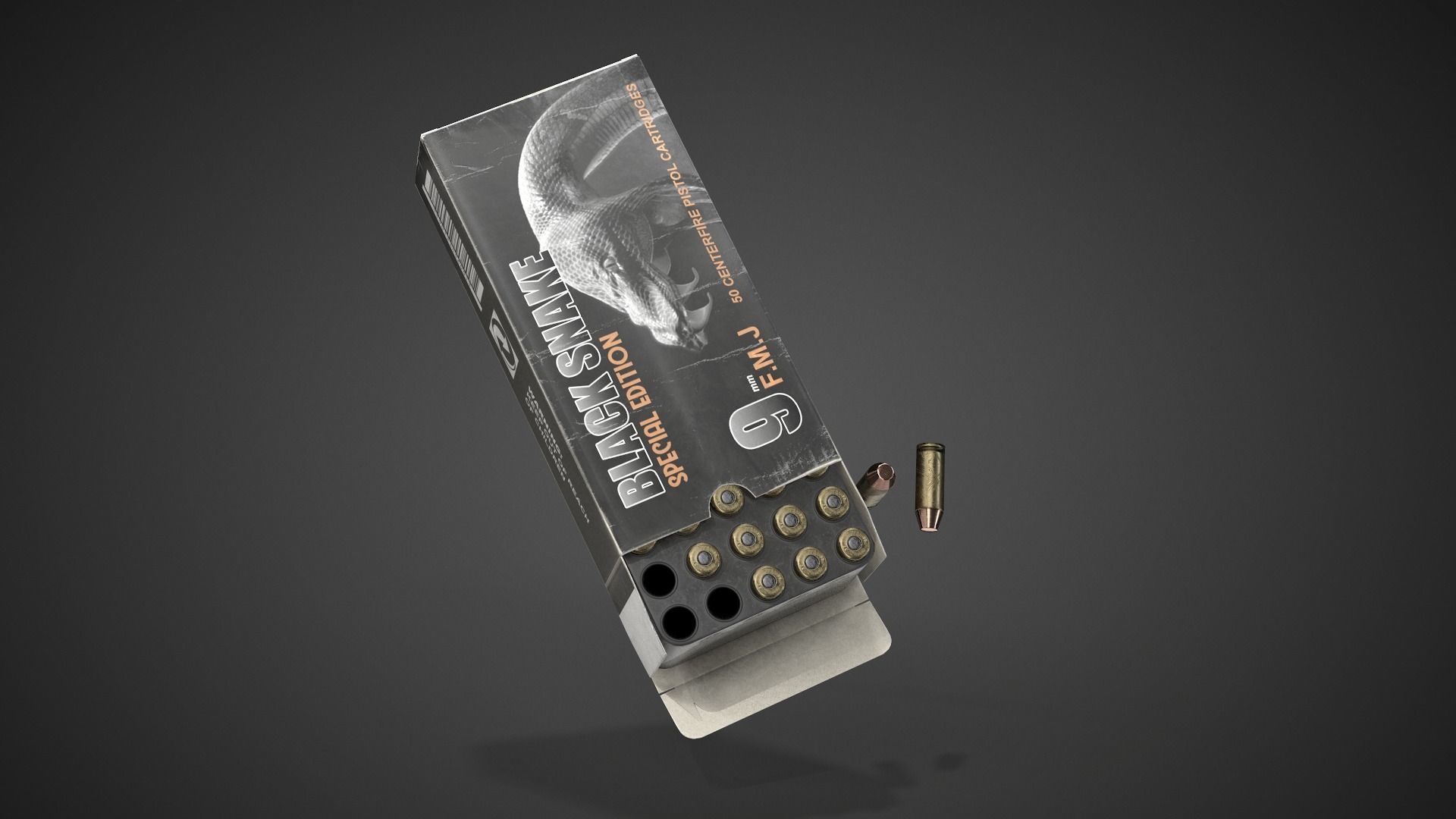 Pistol cartridges ammunition pack - 3D VR  AR  game ready  Low-poly 3D model_21