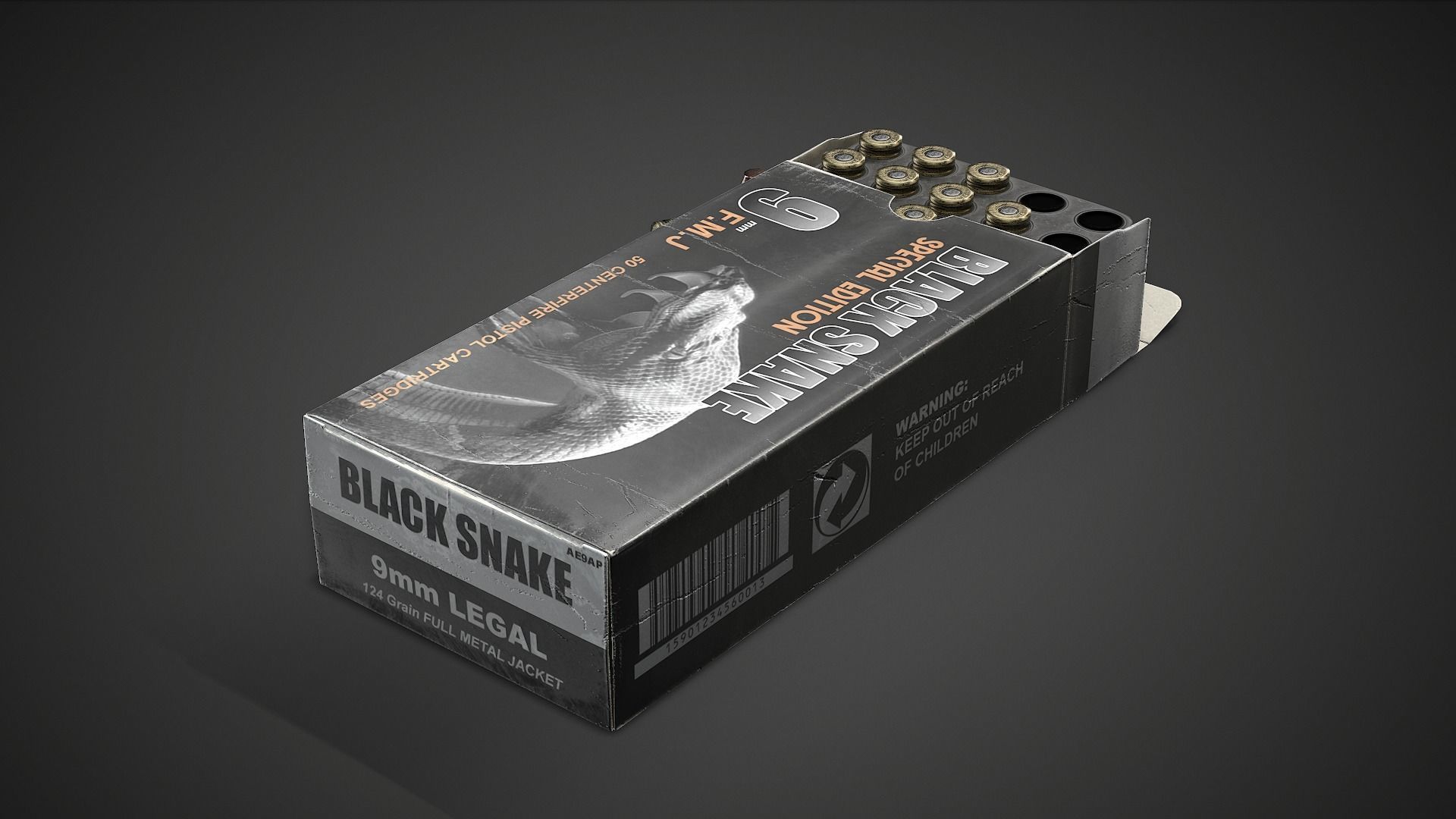 Pistol cartridges ammunition pack - 3D VR  AR  game ready  Low-poly 3D model_19