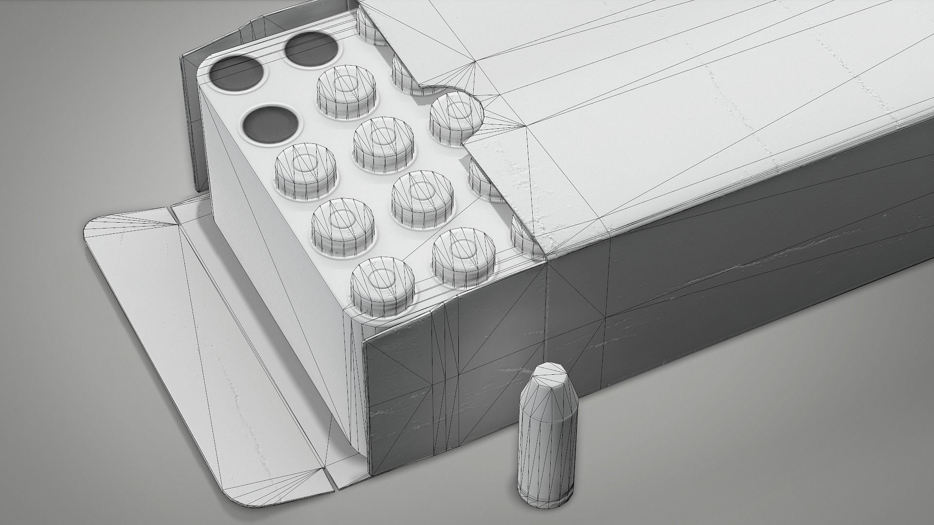 Pistol cartridges ammunition pack - 3D VR  AR  game ready  Low-poly 3D model_4