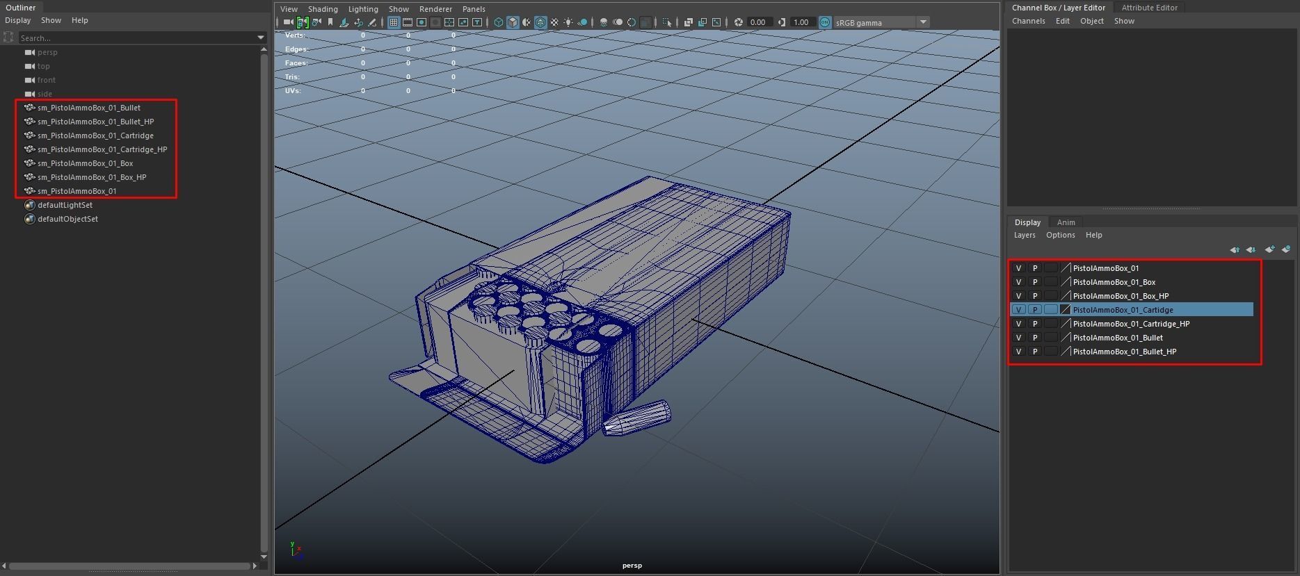 Pistol cartridges ammunition pack - 3D VR  AR  game ready  Low-poly 3D model_9
