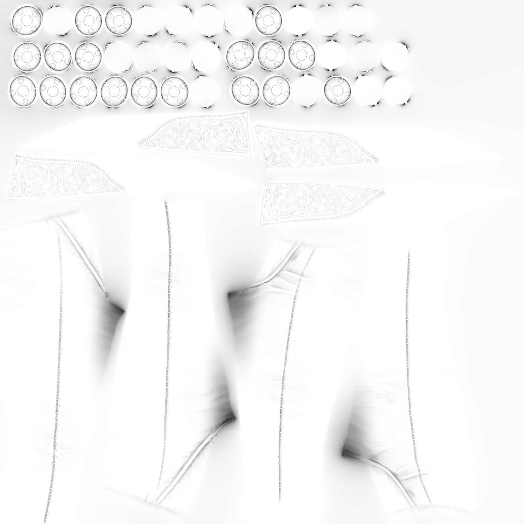 Medieval Female Pants With Loincloth Low-poly 3D model_7