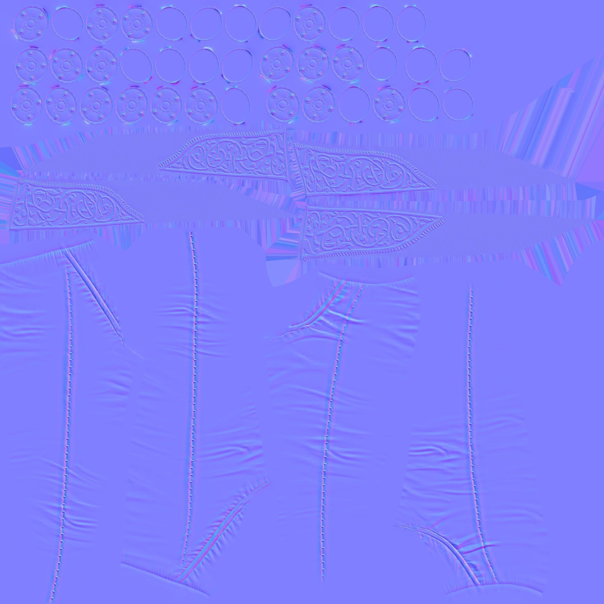 Medieval Female Pants With Loincloth Low-poly 3D model_5