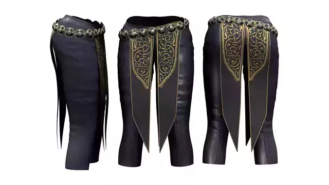 Medieval Female Pants With Loincloth Low-poly 3D model Medieval Female Pants With Loincloth Low-poly 3D model