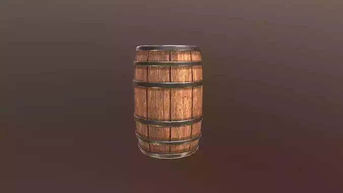Barrel wooden Low-poly 3D model