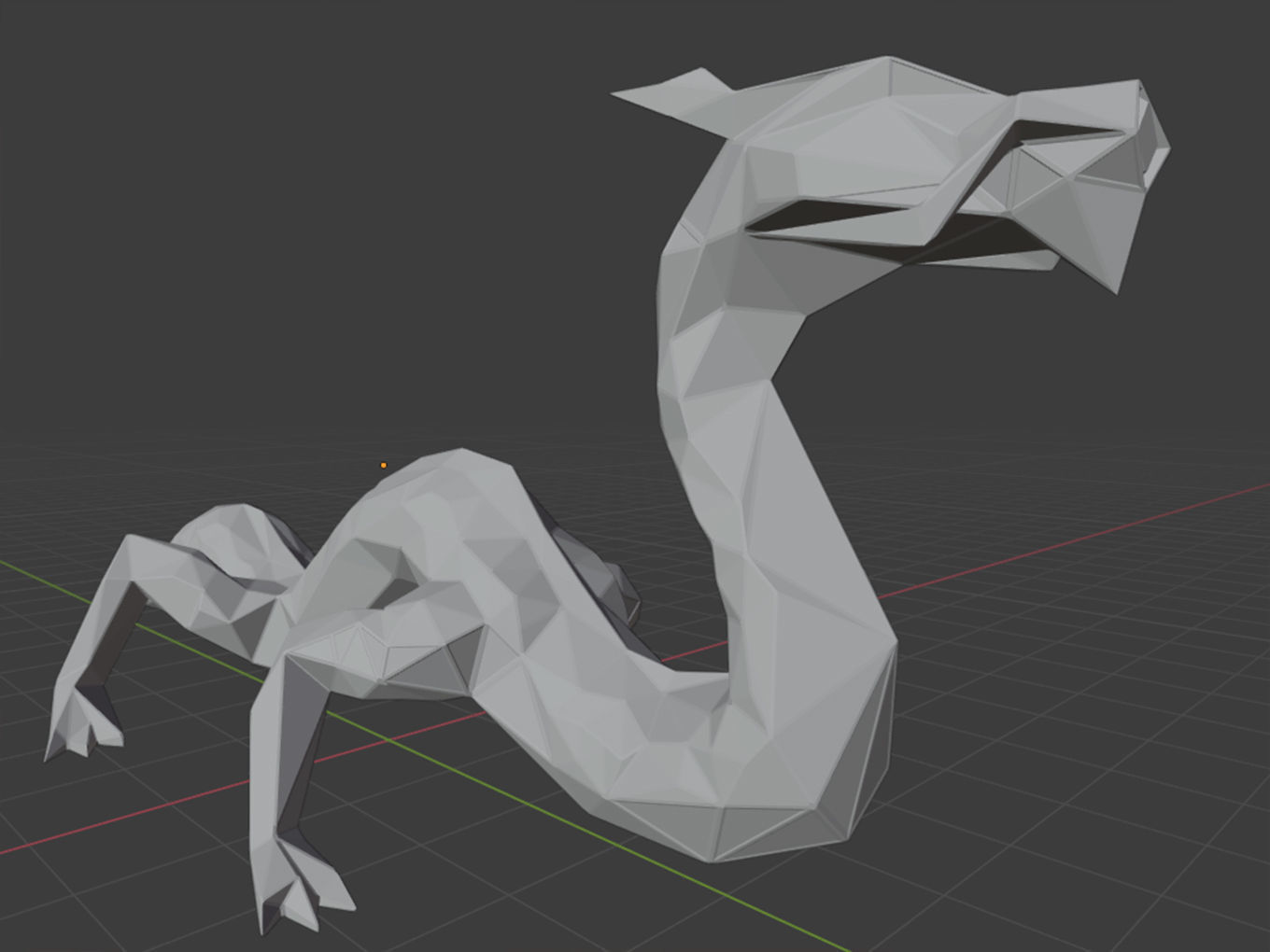 Polygonal Dragon Parametric 3D print model_9
