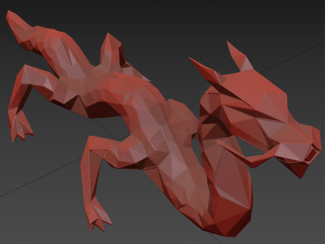 Polygonal Dragon Parametric 3D print model_8