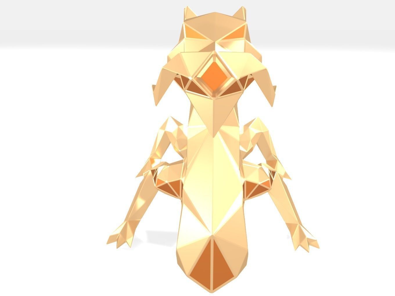 Polygonal Dragon Parametric 3D print model_6