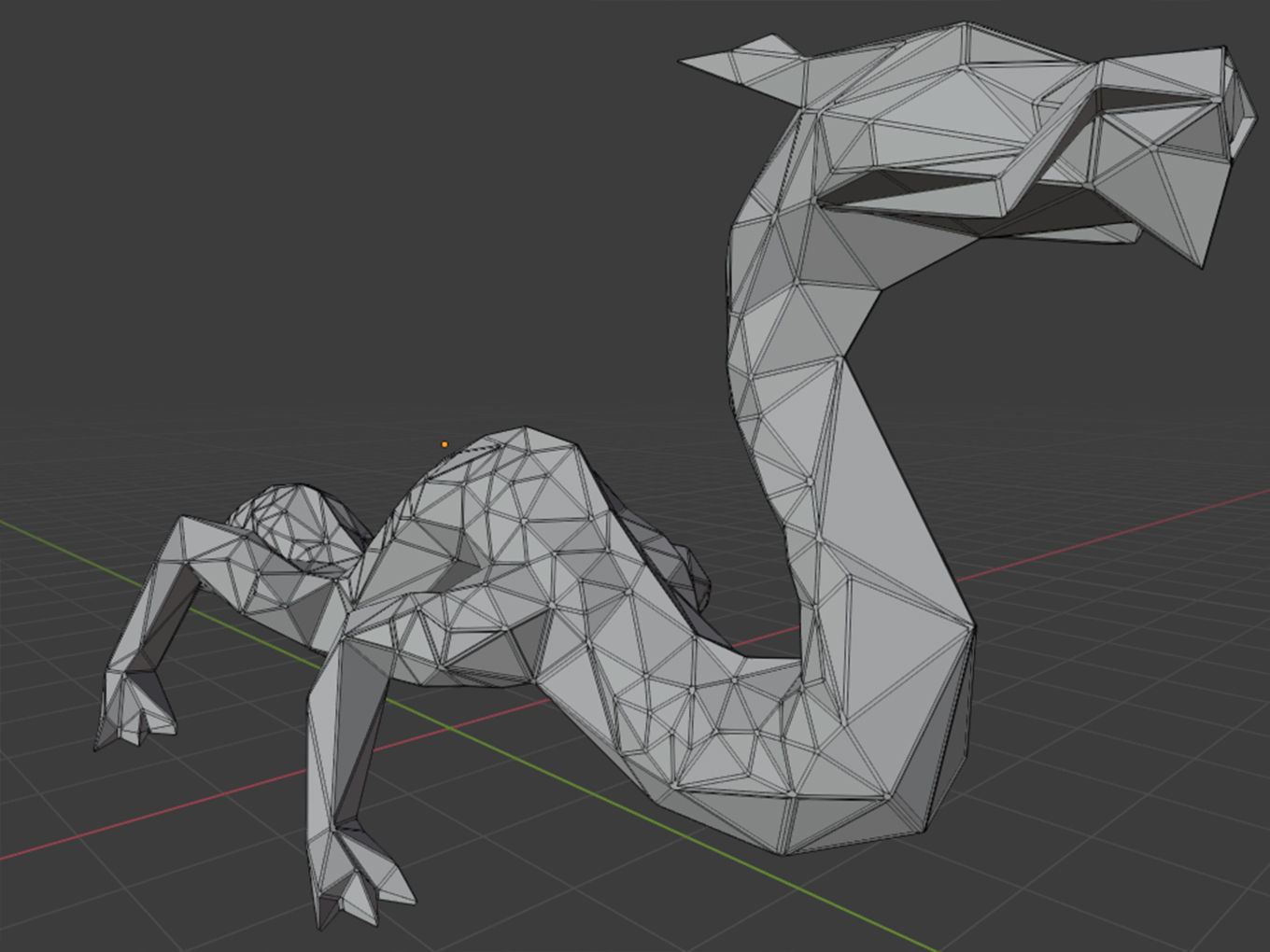 Polygonal Dragon Parametric 3D print model_10