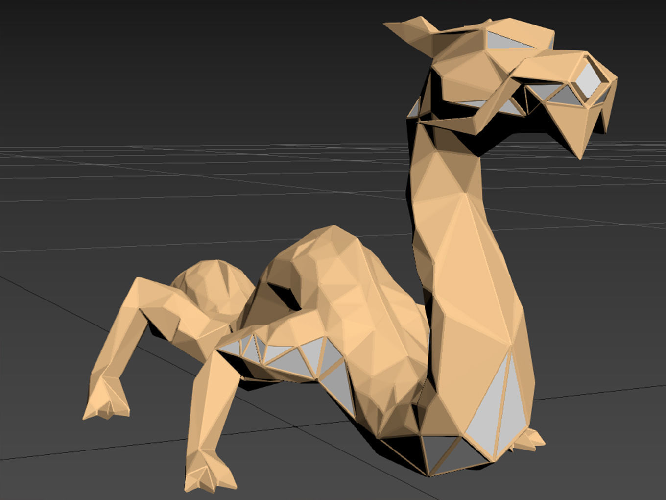 Polygonal Dragon Parametric 3D print model_7