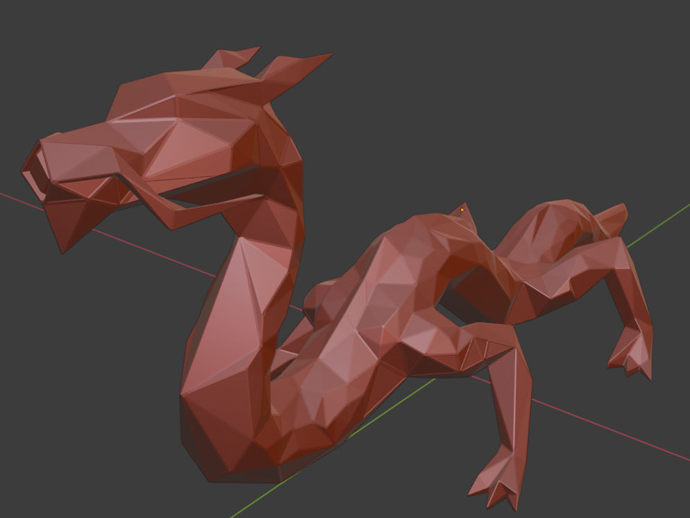 Polygonal Dragon Parametric 3D print model_12