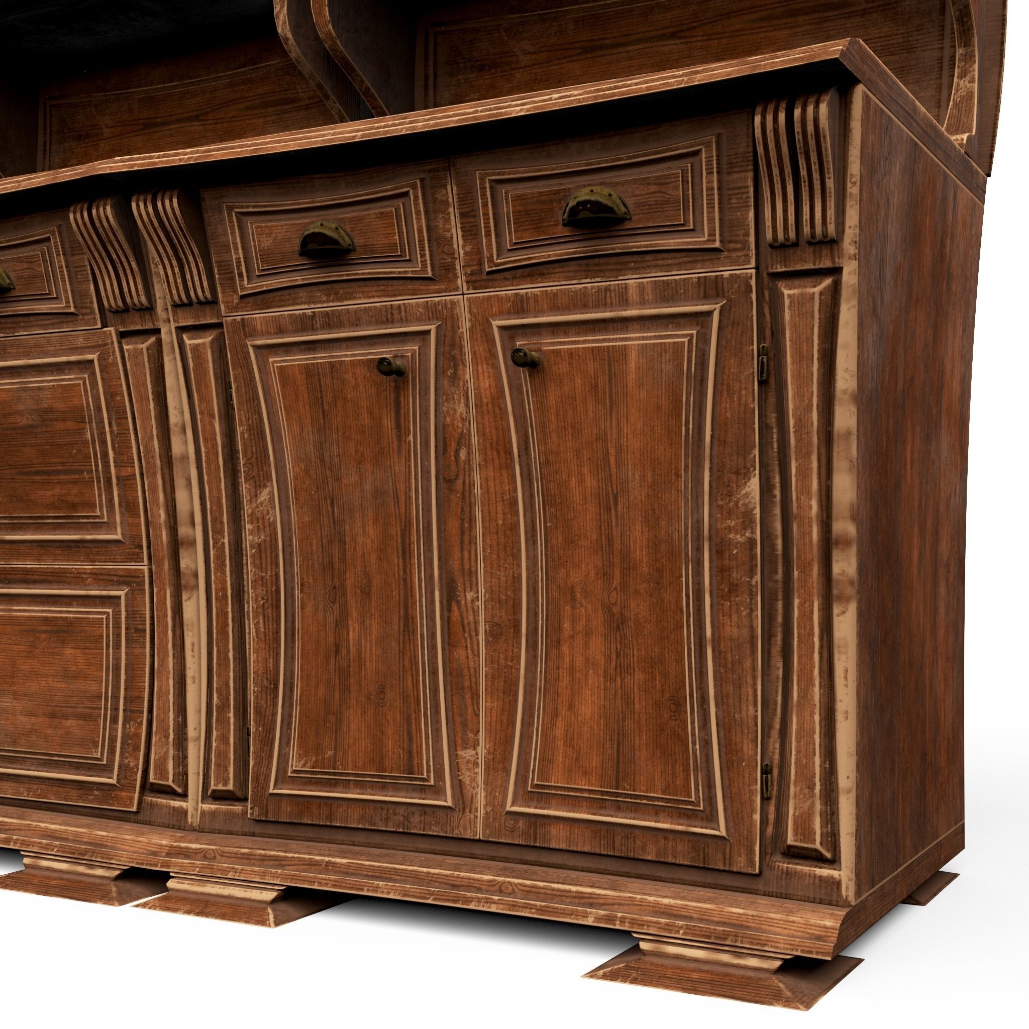 Dresser furniture Set cartoon 3D model_3
