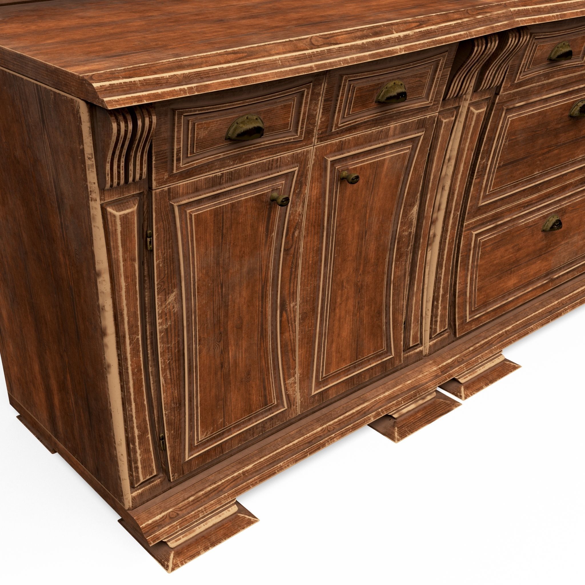 Dresser furniture Set cartoon 3D model_4