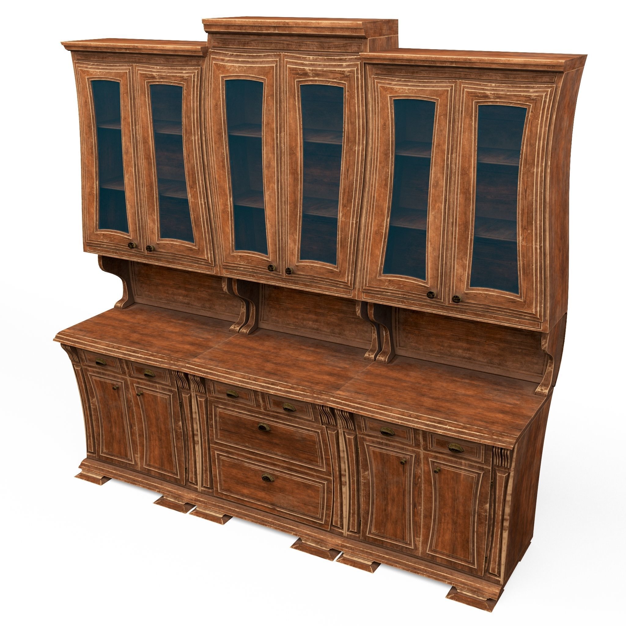 Dresser furniture Set cartoon 3D model_1