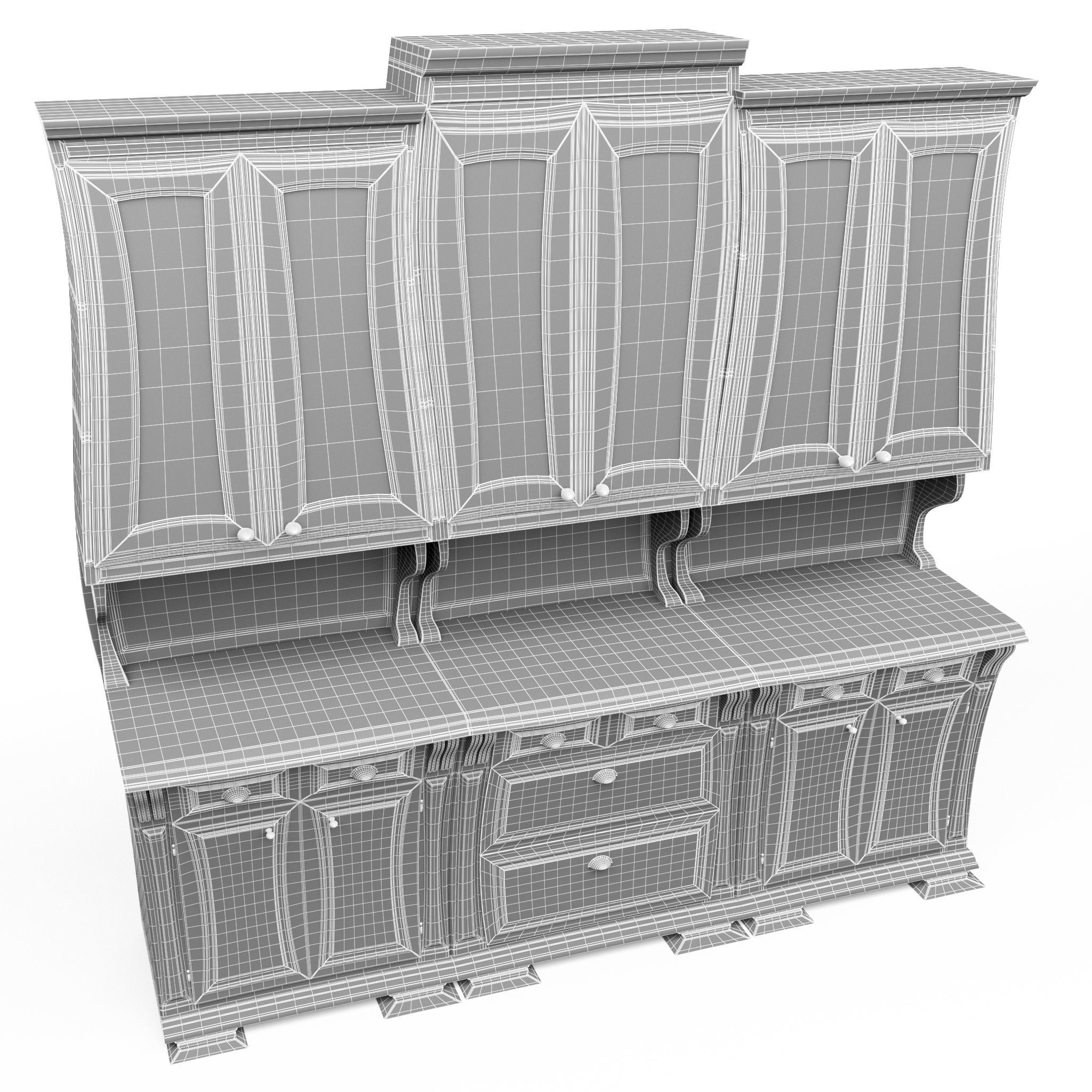 Dresser furniture Set cartoon 3D model_7