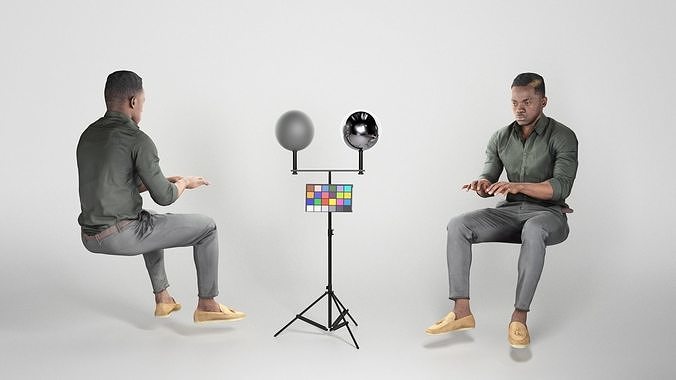 Young man in office style using laptop 233 Low-poly 3D model