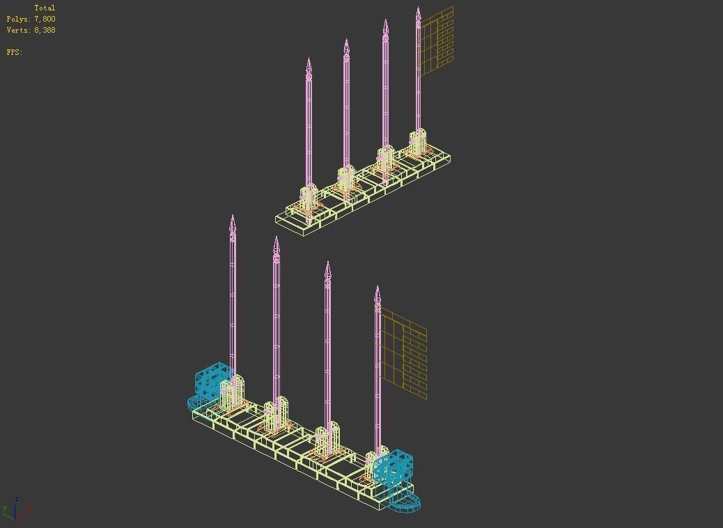 Flag Tower of Honghe Temple 3D model_3